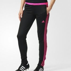 Adidas Soccer Pants with pink stripes